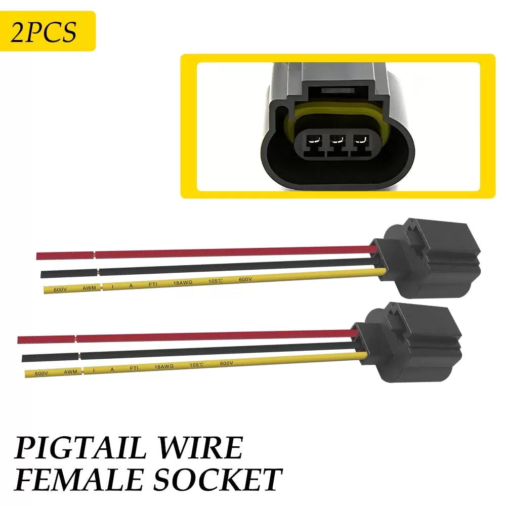 Harness Head Light Bulb Plug Repair H13 9008 Socket Wire Pigtail Female for Ford 6B93BC-57 [10]