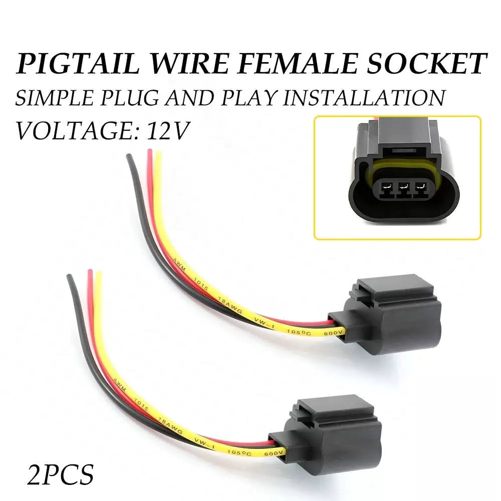 Harness Head Light Bulb Plug Repair H13 9008 Socket Wire Pigtail Female for Ford 6B93BC-57 [7]