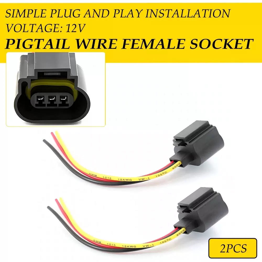 Harness Head Light Bulb Plug Repair H13 9008 Socket Wire Pigtail Female for Ford 6B93BC-57 [8]