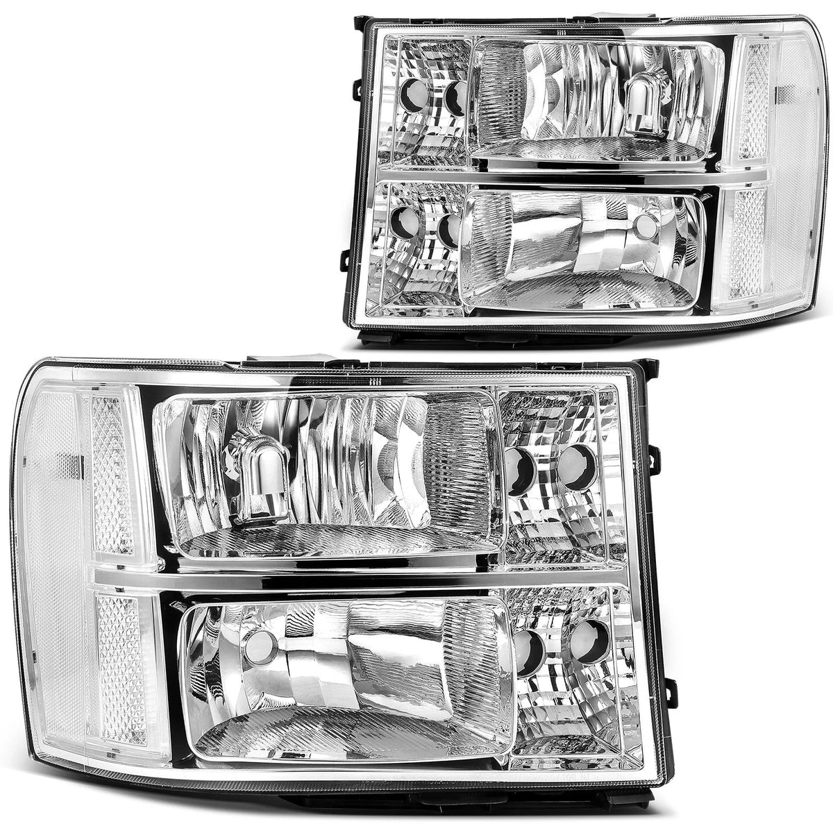 Headlight Assembly Chrome For 2007-2014 GMC Sierra 2500 HD 3500 HD 6B93BC-57 [1]