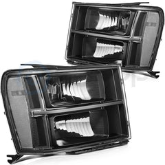 Headlight Assembly Pair For GMC Sierra 2007-2013 Headlmap Replacement Clear Lens 6B93BC-57 [2]