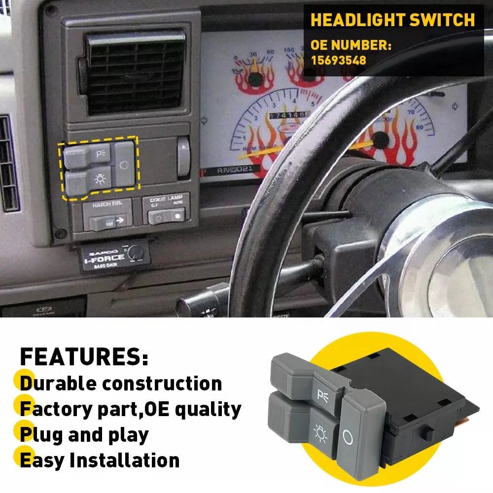 Headlight Light Switch for 1990-1994 Chevrolet & GMC C1500 C2500 C3500 Truck 6B93BC-57 [6]