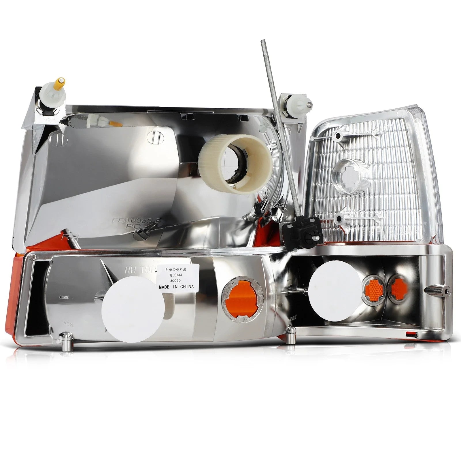 Headlights Assembly Bronco Chrome Housing For 92-96 Ford F-150 F-250 F-350 6B93BC-57 [8]