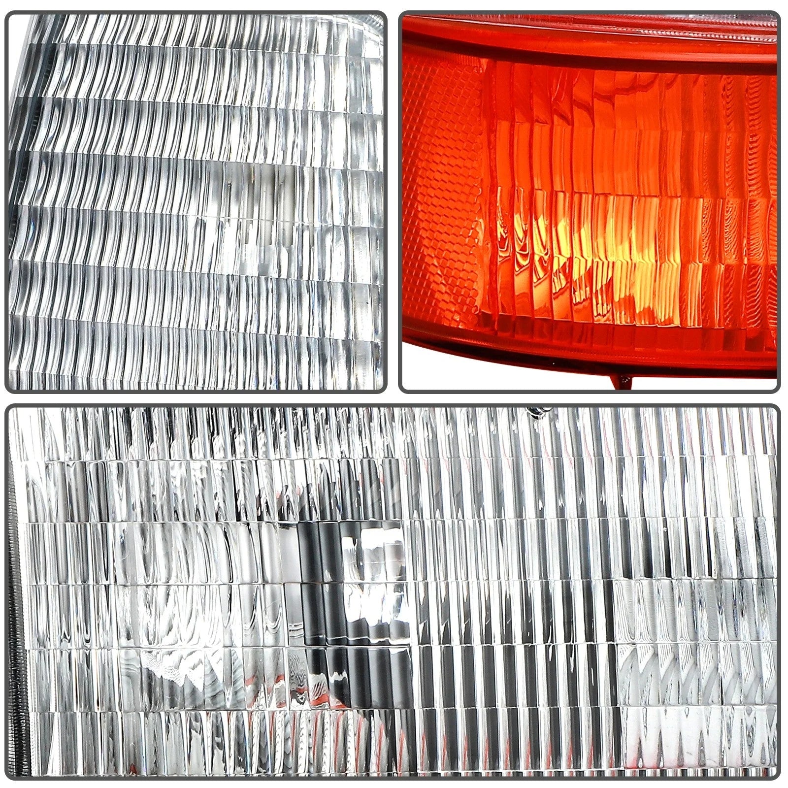 Headlights Assembly Bronco Chrome Housing For 92-96 Ford F-150 F-250 F-350 6B93BC-57 [9]