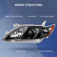 Headlights Assembly Fits Toyota Camry 07-09 Set Headlamp Replacement Projector 6B93BC-57 [3]