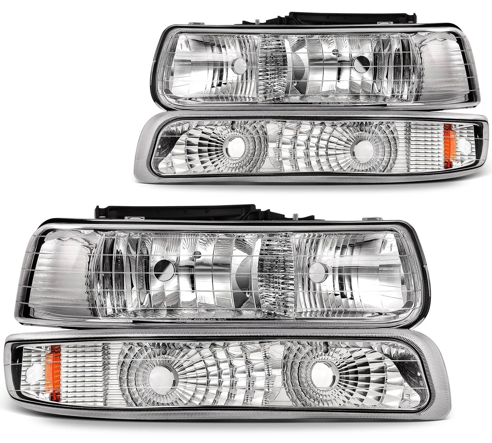 Headlights Assembly For 1999-2002 Chevy Silverado 2000-2006 Suburban Tahoe L+R 6B93BC-57 [1]