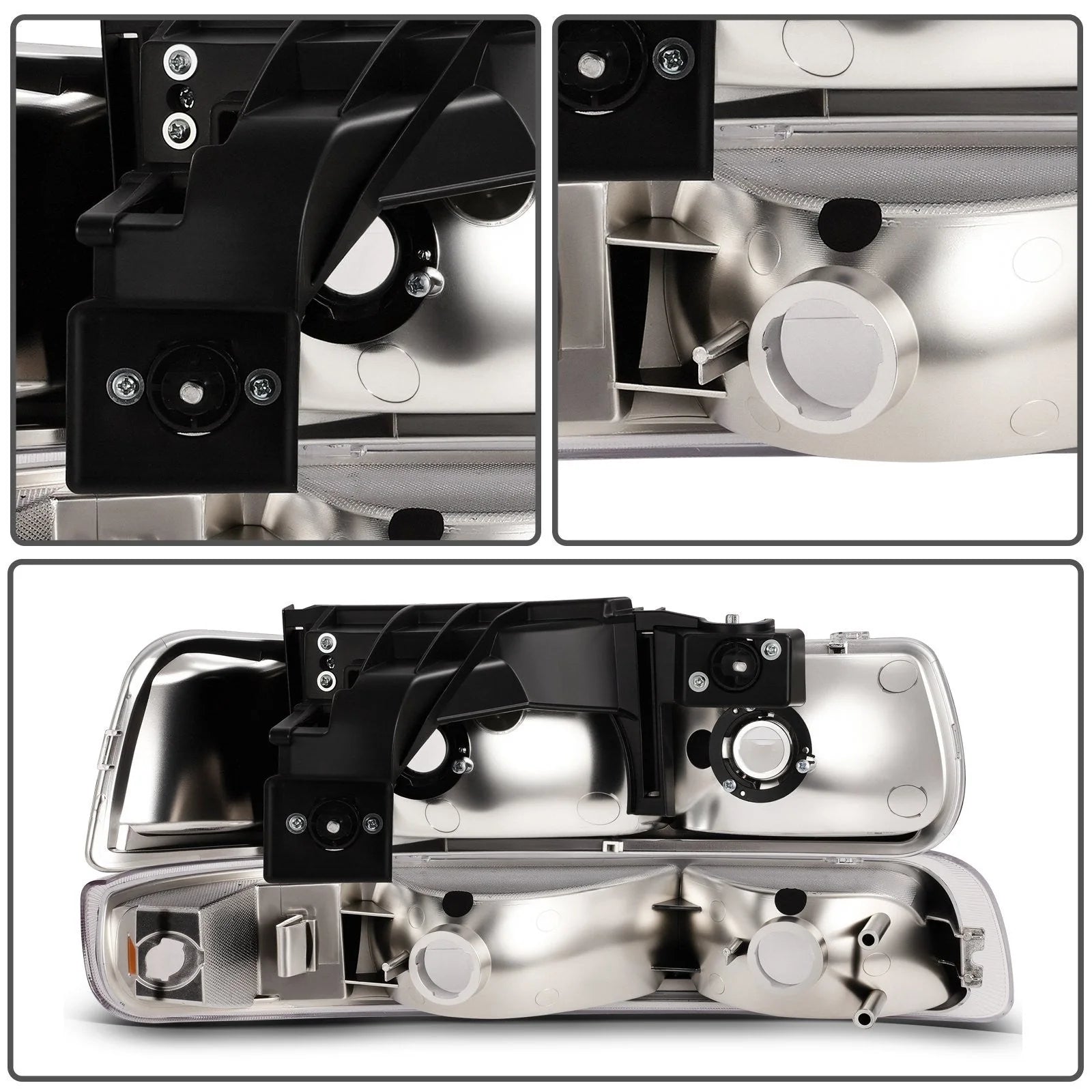 Headlights Assembly For 1999-2002 Chevy Silverado 2000-2006 Suburban Tahoe L+R 6B93BC-57 [5]