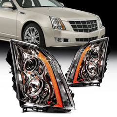 Headlights Assembly For 2014-2008 Cadillac CTS CT-S Left+Right [Halogen Type] 6B93BC-57 [1]