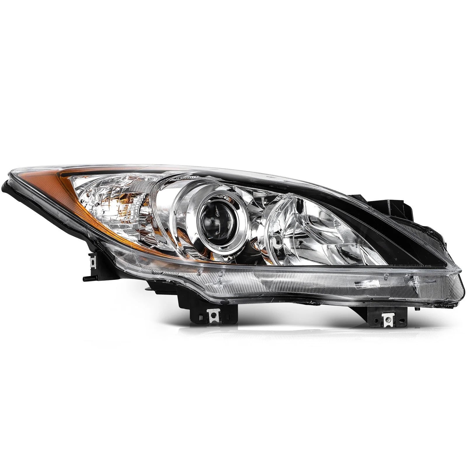 Headlights Assembly Left+Right For 2010-2013 Mazda 3 (5-Speed) Chrome w/Amber KOEEP [4]