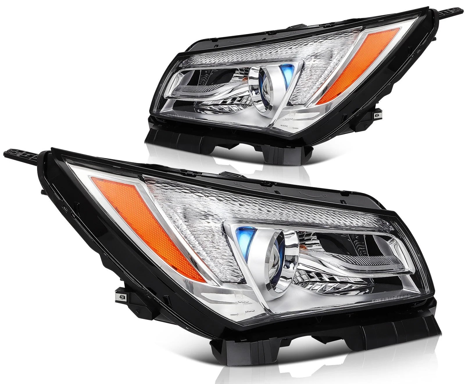 Headlights Assembly Pair For 2016-2014 Buick LaCrosse Chrome Housing w/LED DRL KOEEP [2]