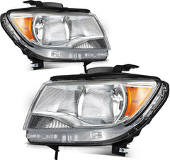 Headlights Assembly Pair For Chevy Colorado 2015-2022 Chrome Housing Clear Lens 6B93BC-57 [2]