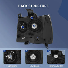 Headlights Assembly Set Fits Chevy Suburban 07-14 Headlamp Replacement Pair 6B93BC-57 [3]