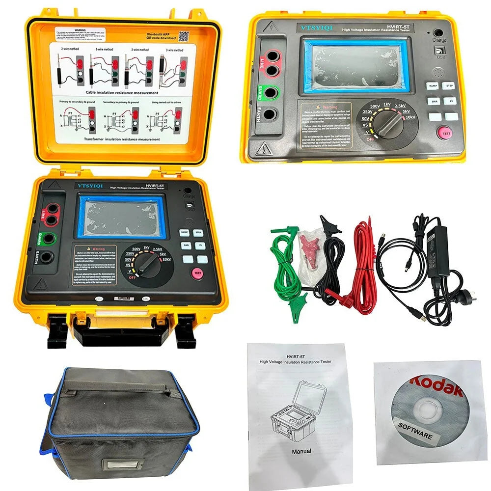 High Voltage Insulation Tester Digital Resistance Detector 10KV 5TΩ Touch Screen 6B93BC-57 [1]