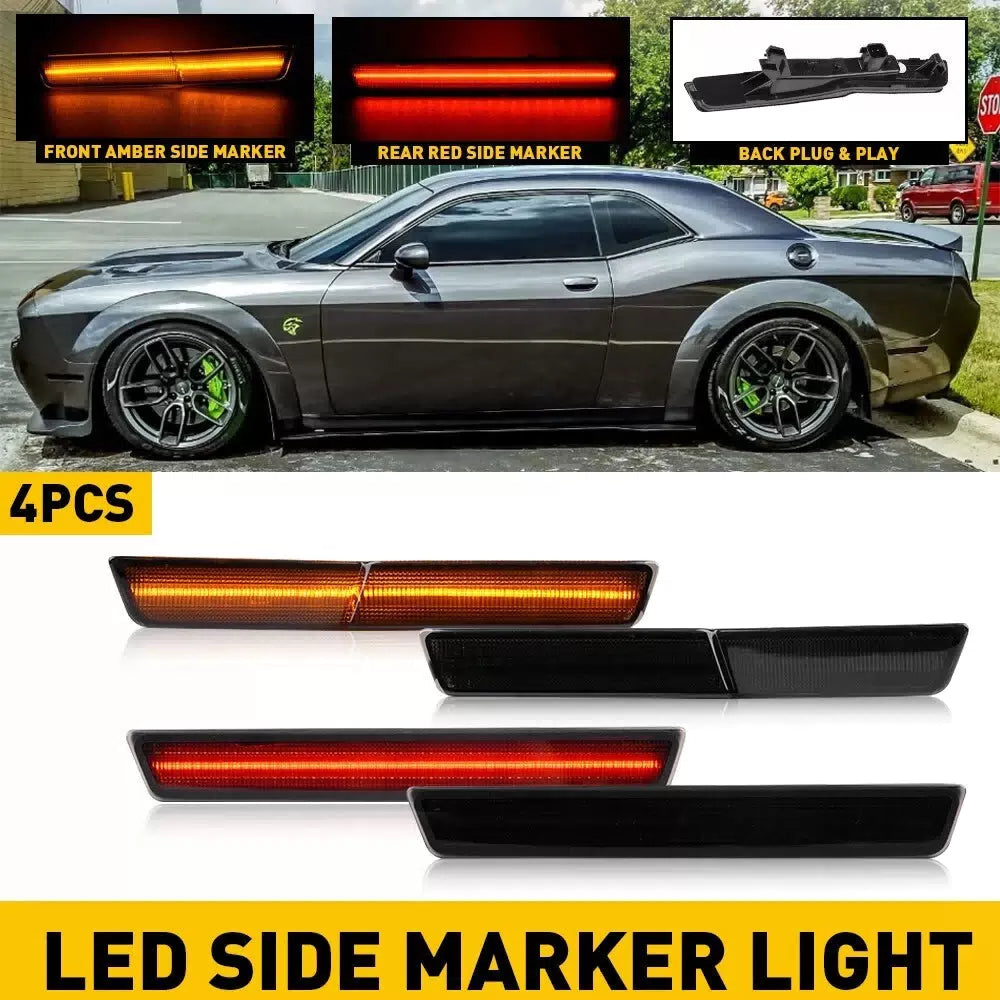 LED Bumper Side Marker Light For 2018-2022 Dodge Challenger SRT Hellcat Widebody 6B93BC-57 [1]