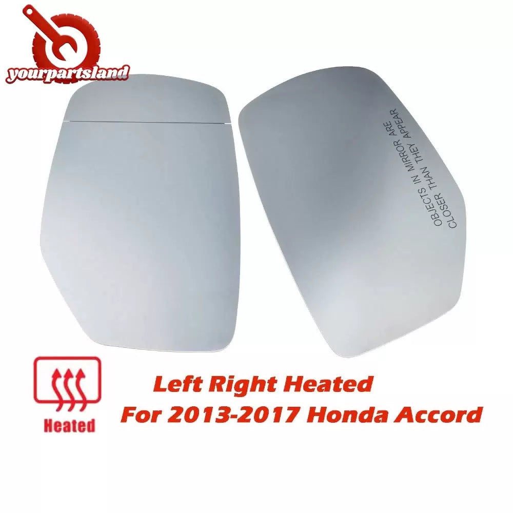 LH RH Mirror Glass w/ Backing Plate Pair Heated for Honda Accord 2.4L 3.5L 13-17 6B93BC-57 [1]