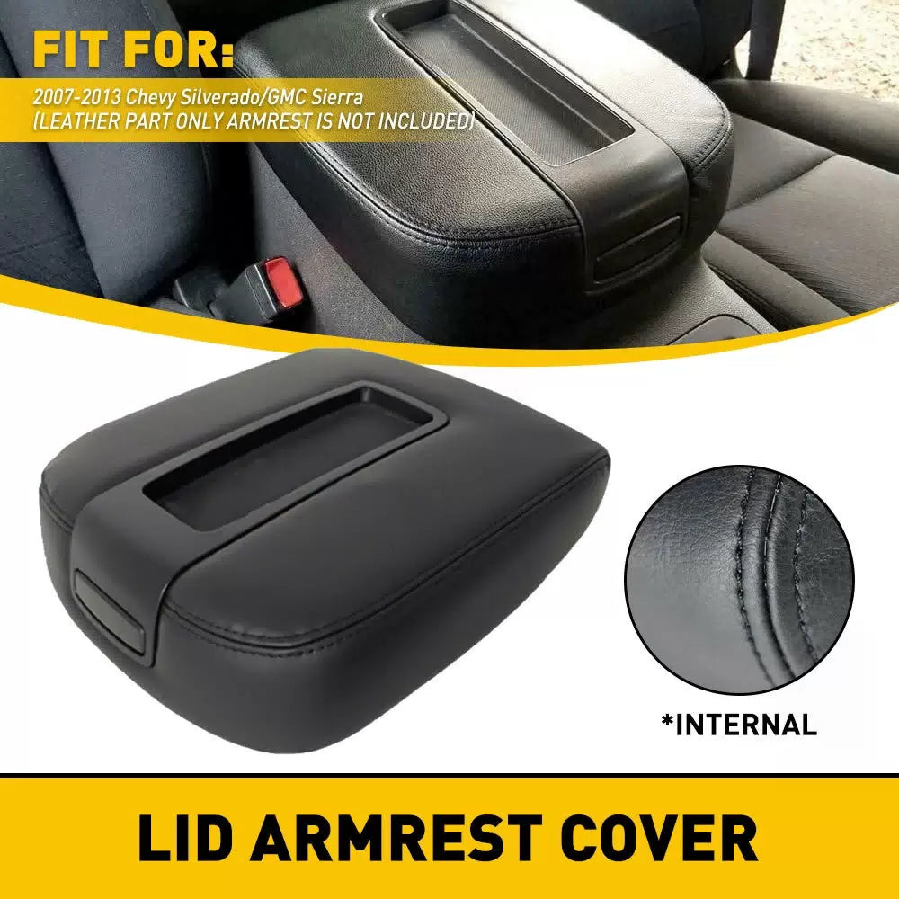 Leather Lid Console Armrest Fit 07-14 Cover For Tahoe Suburban Yukon Silverado 6B93BC-57 [1]