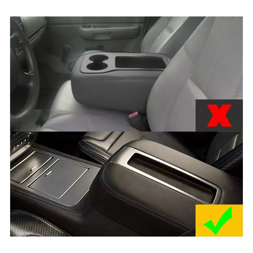 Leather Lid Console Armrest Fit 07-14 Cover For Tahoe Suburban Yukon Silverado 6B93BC-57 [2]