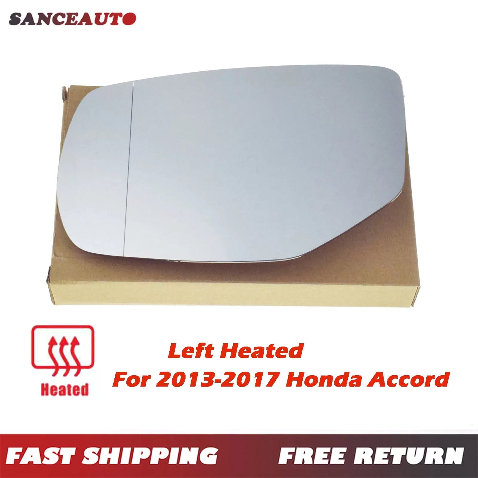 Left Driver Mirror Glass w/ Backing Plate Heated for Honda Accord 2013-2017 6B93BC-57 [1]
