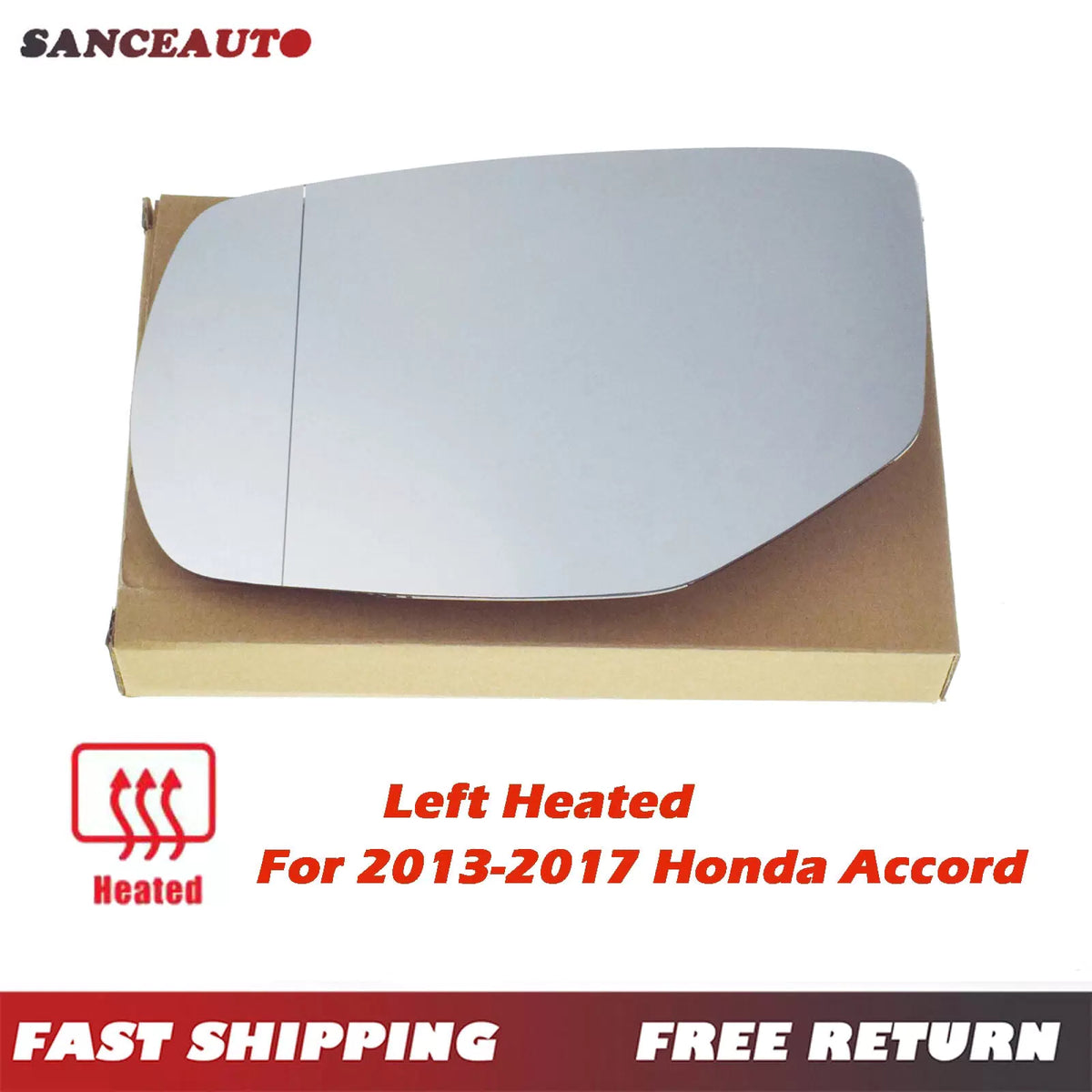Left Driver Mirror Glass w/ Backing Plate Heated for Honda Accord 2013-2017 6B93BC-57 [1]
