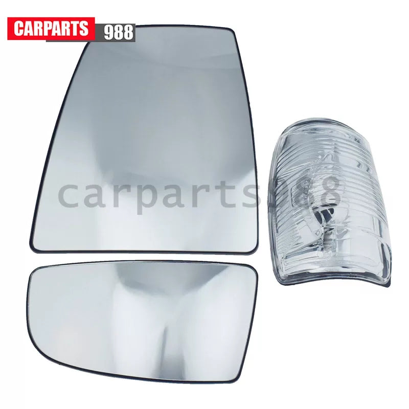 Left Mirror Glass Heated Upper Lower w/Turn Signal Lamp For Ford Transit 150 250 6B93BC-57 [1]