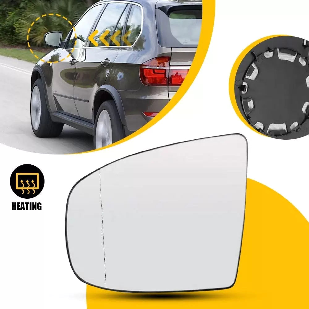 Left Mirror Glass for BMW X5 X6 E70 E71 E72 08-14 Heated Rearview Driver Side EA 6B93BC-57 [1]