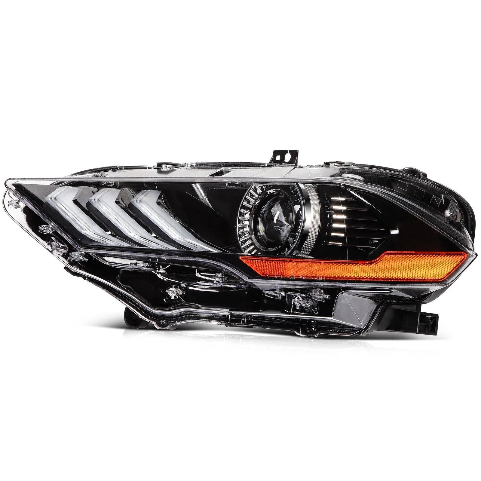 Left+Right For 2018-2020 Ford Mustang Black Housing w/LED DRL Headlight Assembly 6B93BC-57 [7]