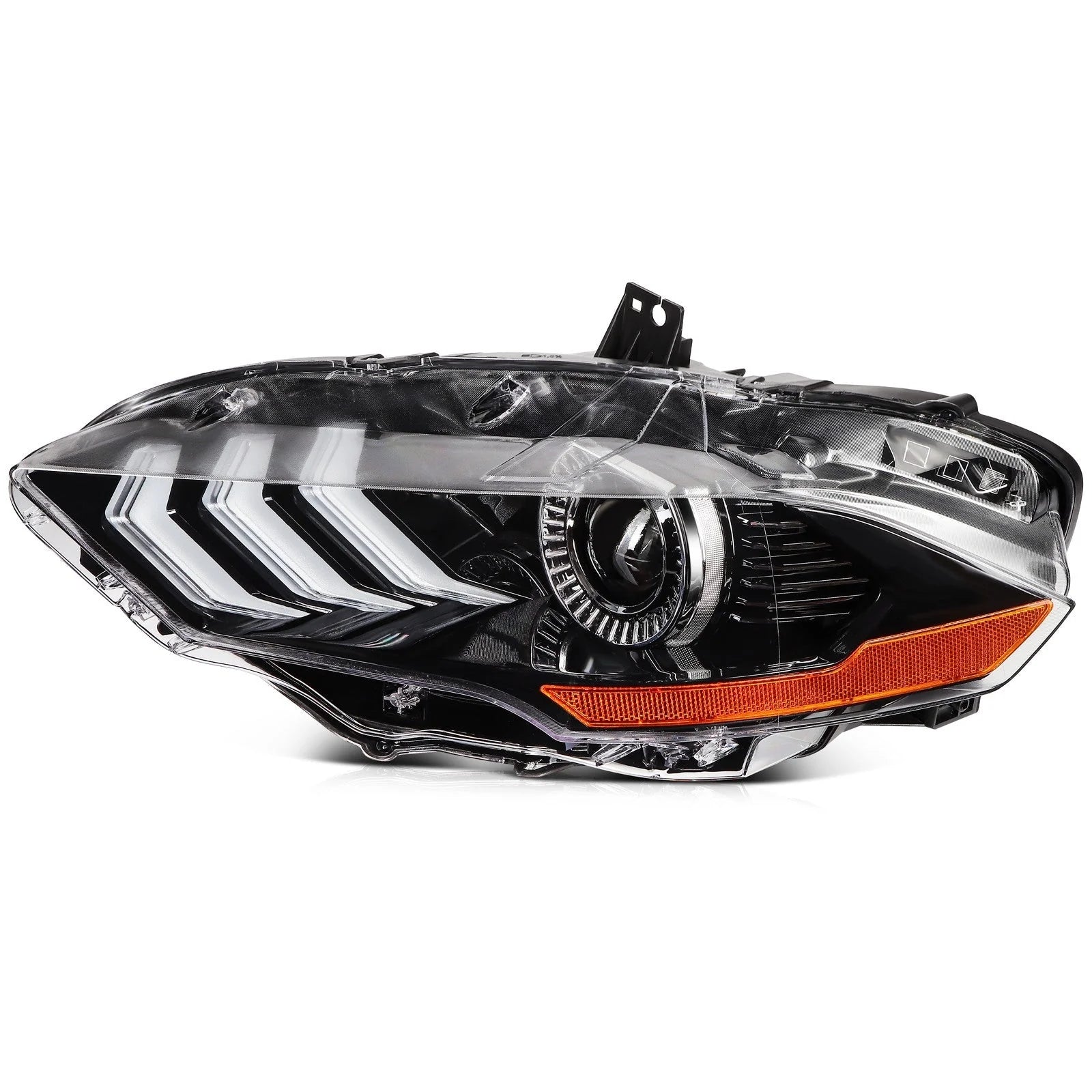 Left+Right For 2018-2020 Ford Mustang Black Housing w/LED DRL Headlight Assembly 6B93BC-57 [8]