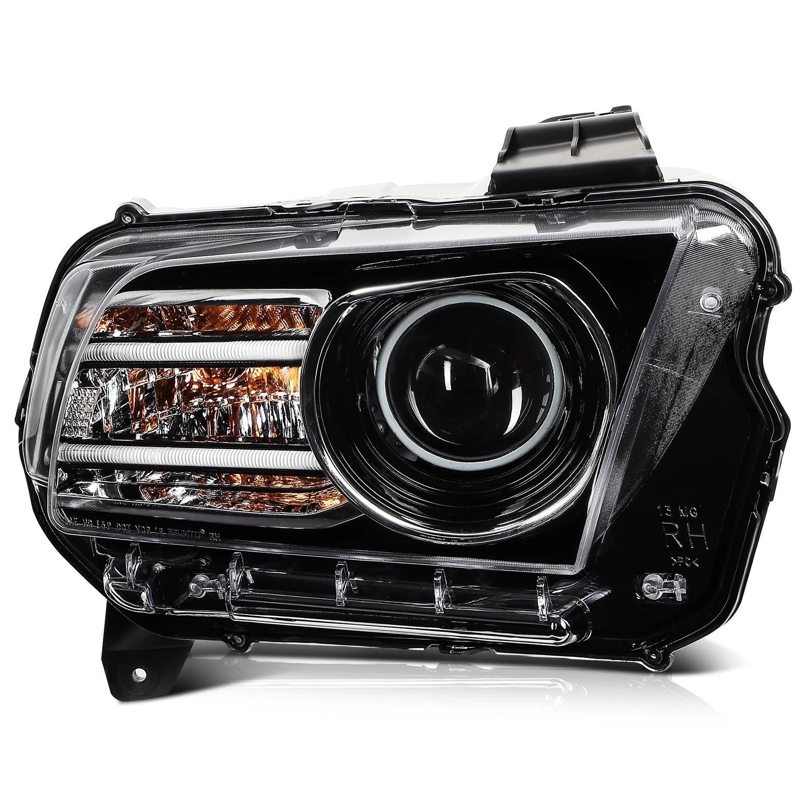Left+Right Headlights Assembly For 2014 2013 Ford Mustang Black Housing 6B93BC-57 [4]
