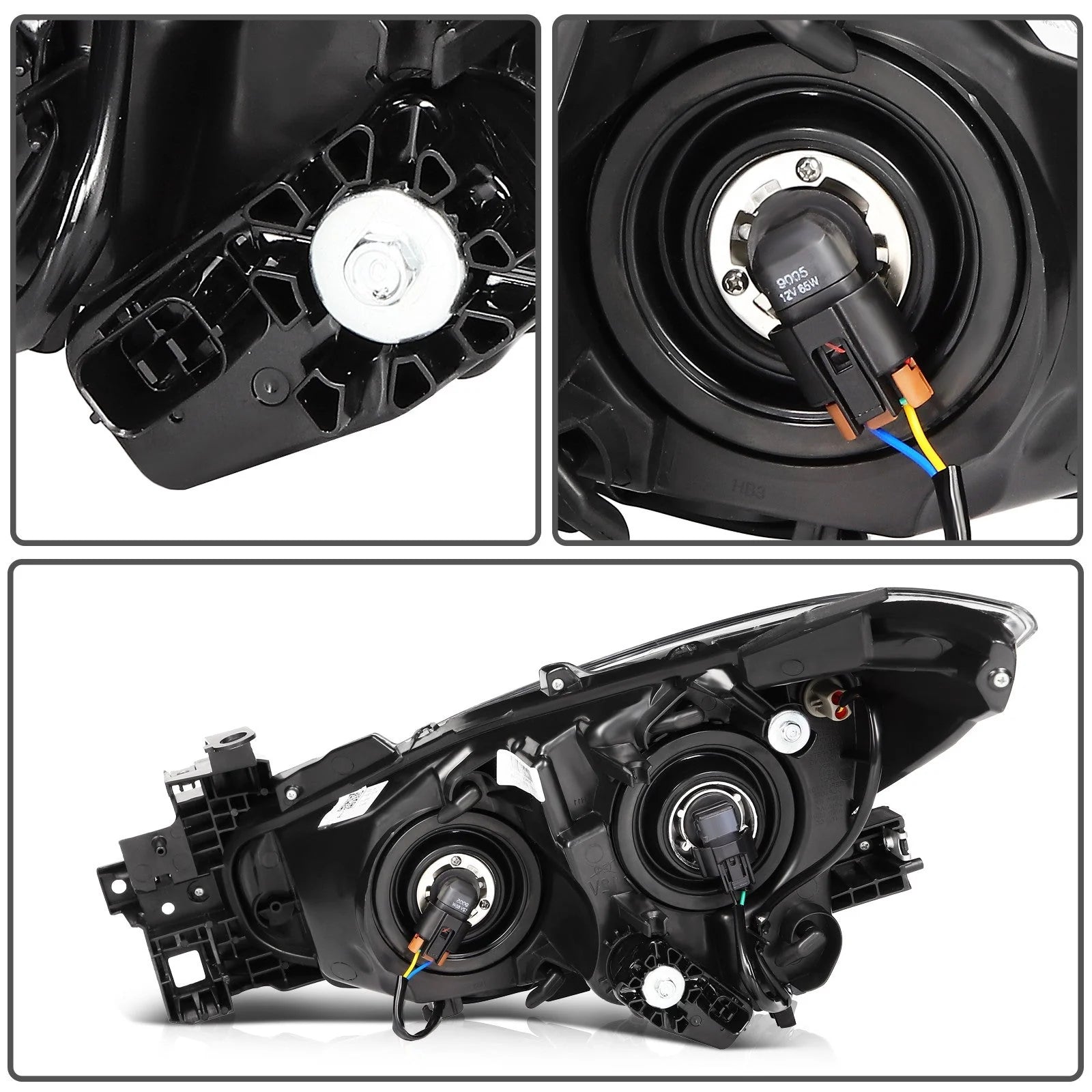 Left+Right Headlights Assembly For 2016-2014 Mazda 3 Pair w/Projector 6B93BC-57 [9]