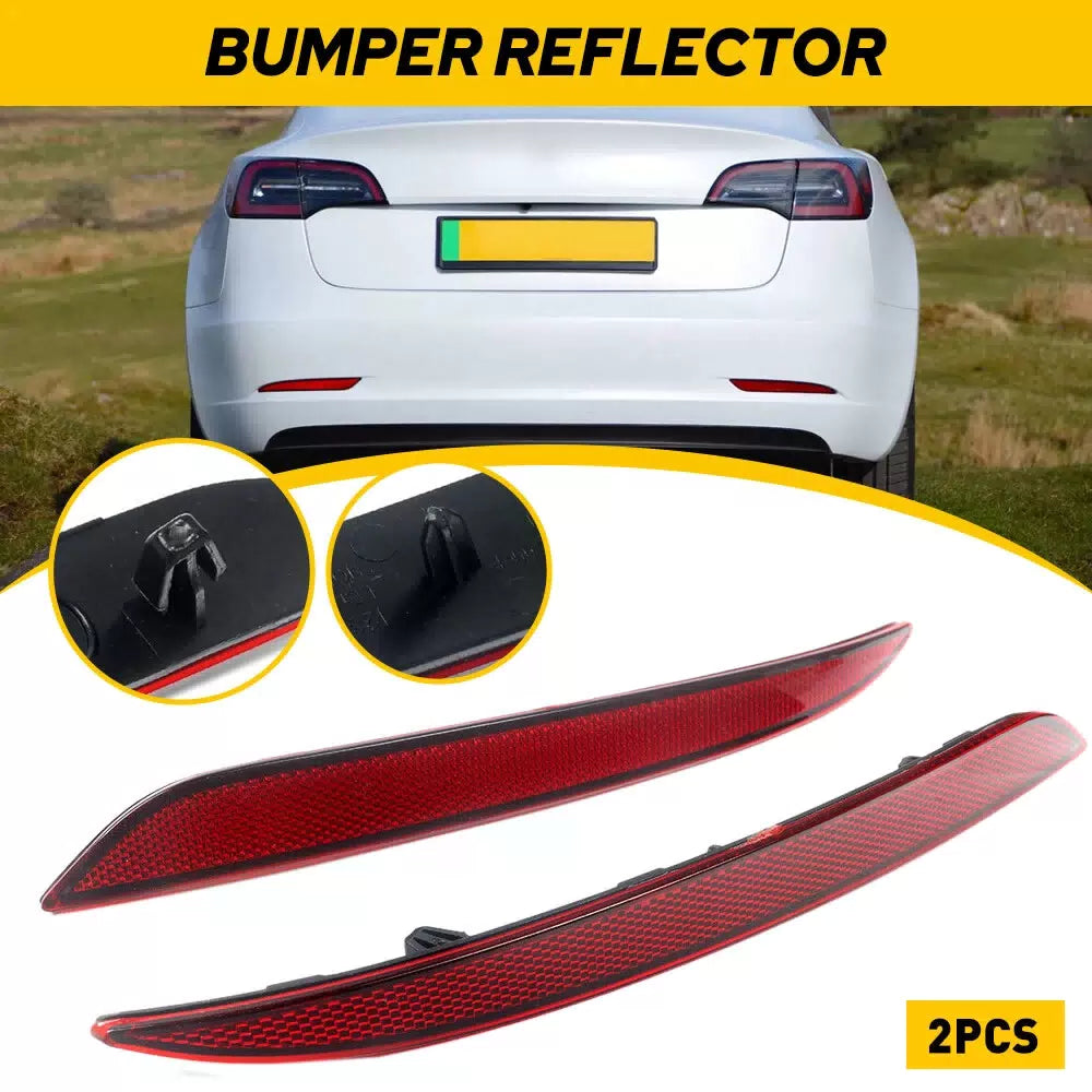Left Right Rear Bumper Reflector Driver Passenger Side For 17-2023 Tesla Model 3 6B93BC-57 [11]