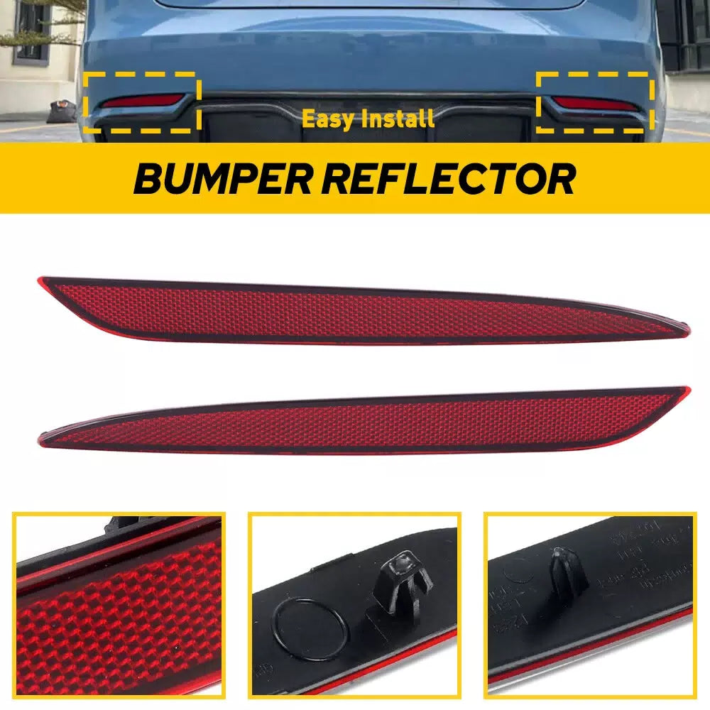 Left Right Rear Bumper Reflector Driver Passenger Side For 17-2023 Tesla Model 3 6B93BC-57 [1]