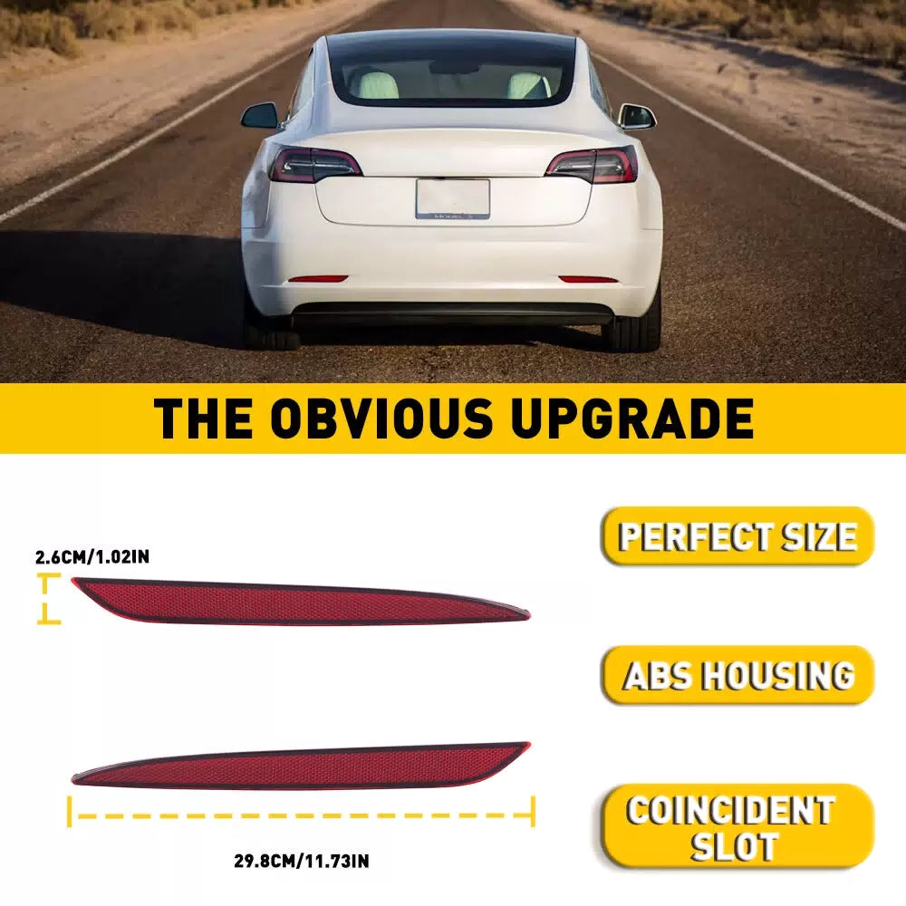 Left Right Rear Bumper Reflector Driver Passenger Side For 17-2023 Tesla Model 3 6B93BC-57 [5]