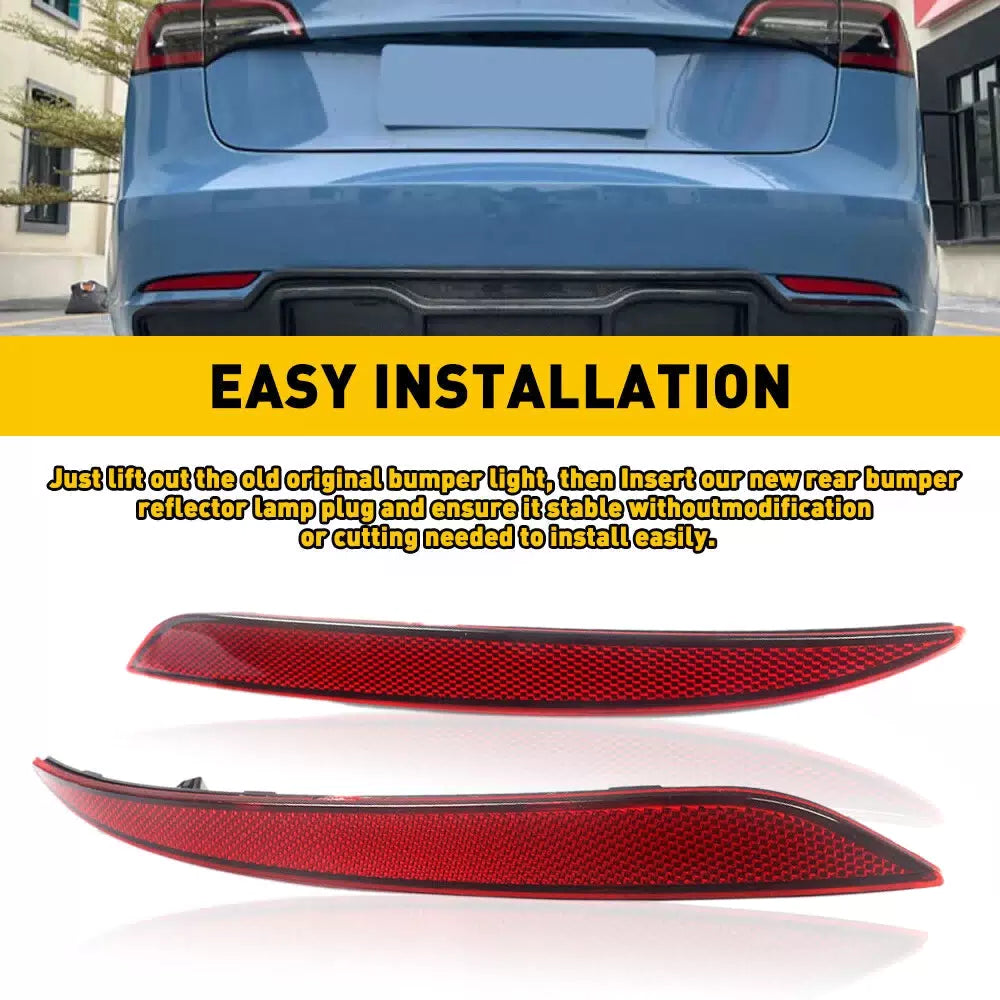 Left Right Rear Bumper Reflector Driver Passenger Side For 17-2023 Tesla Model 3 6B93BC-57 [8]