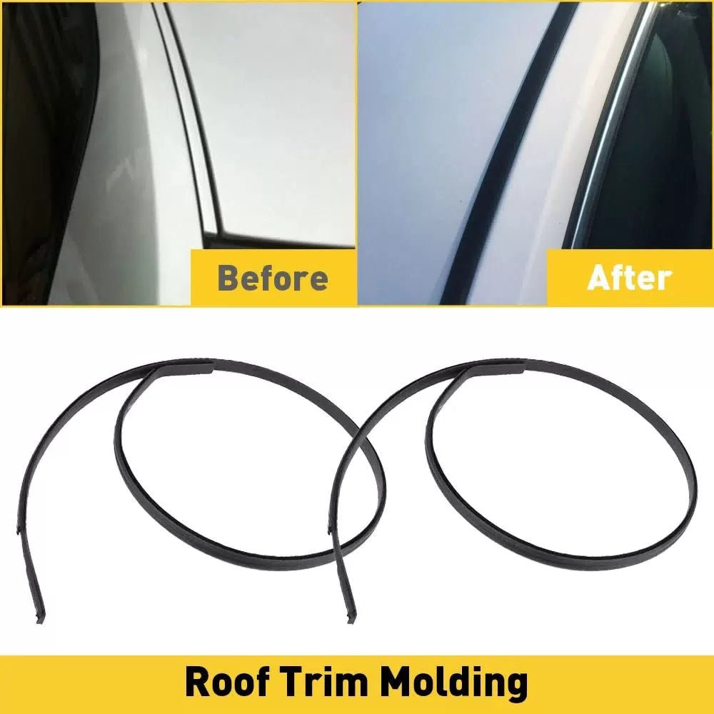 Left Right Side Roof Drip Mouldings Black For 2006-2016 Toyota Yaris Hatchback 6B93BC-57 [10]