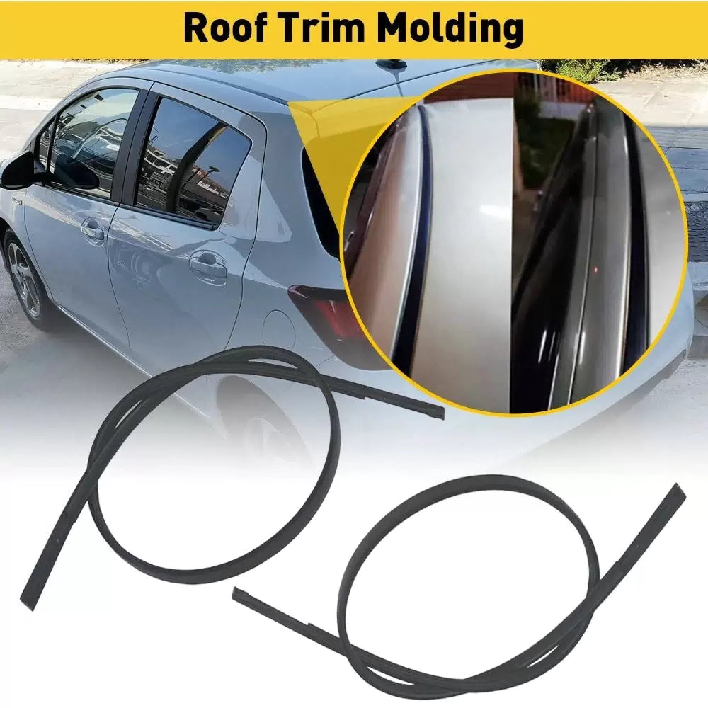 Left Right Side Roof Drip Mouldings Black For 2006-2016 Toyota Yaris Hatchback 6B93BC-57 [11]