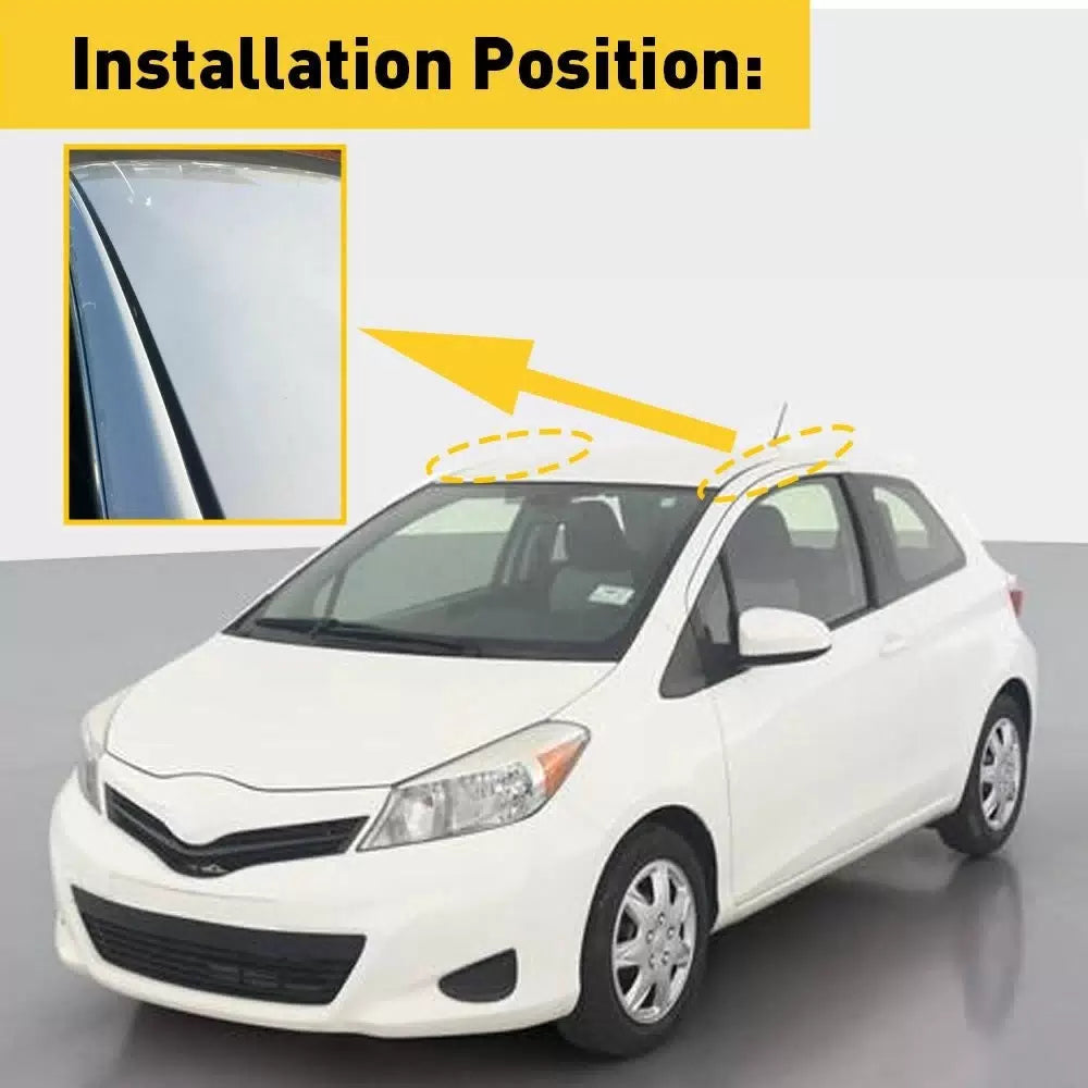 Left Right Side Roof Drip Mouldings Black For 2006-2016 Toyota Yaris Hatchback 6B93BC-57 [7]