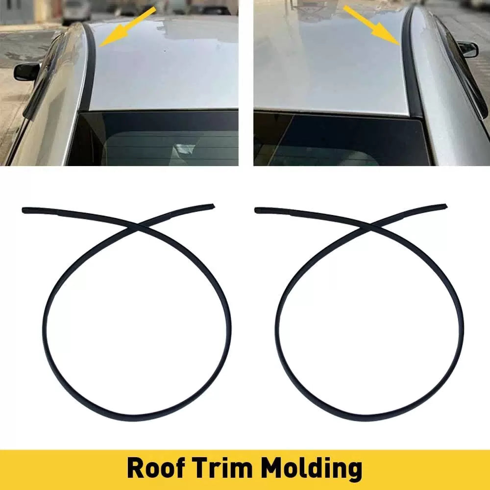 Left Right Side Roof Drip Mouldings Black For 2006-2016 Toyota Yaris Hatchback 6B93BC-57 [8]