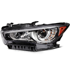 Left Side LED Headlight Assembly For 2014-2022 INFINITI For Q50 Black Amber 6B93BC-57 [1]