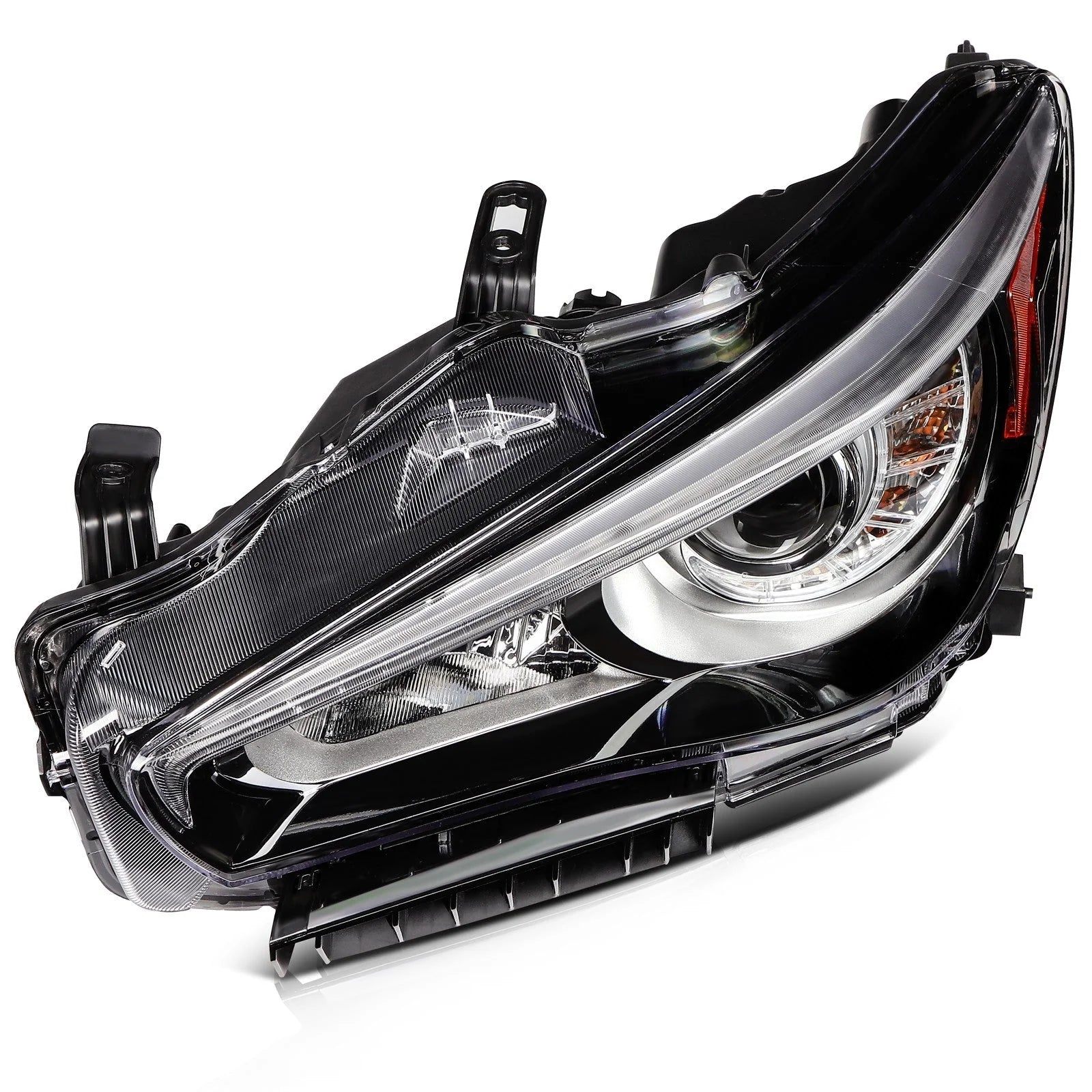 Left Side LED Headlight Assembly For 2014-2022 INFINITI For Q50 Black Amber 6B93BC-57 [2]