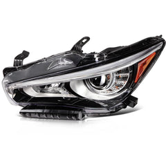 Left Side LED Headlight Assembly For 2014-2022 INFINITI For Q50 Black Amber 6B93BC-57 [3]