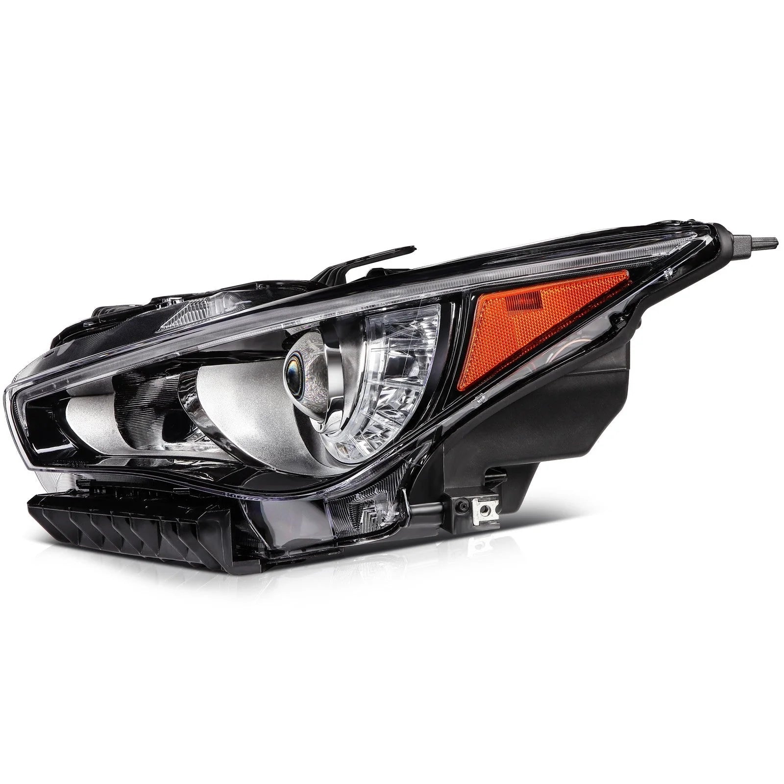 Left Side LED Headlight Assembly For 2014-2022 INFINITI For Q50 Black Amber 6B93BC-57 [4]