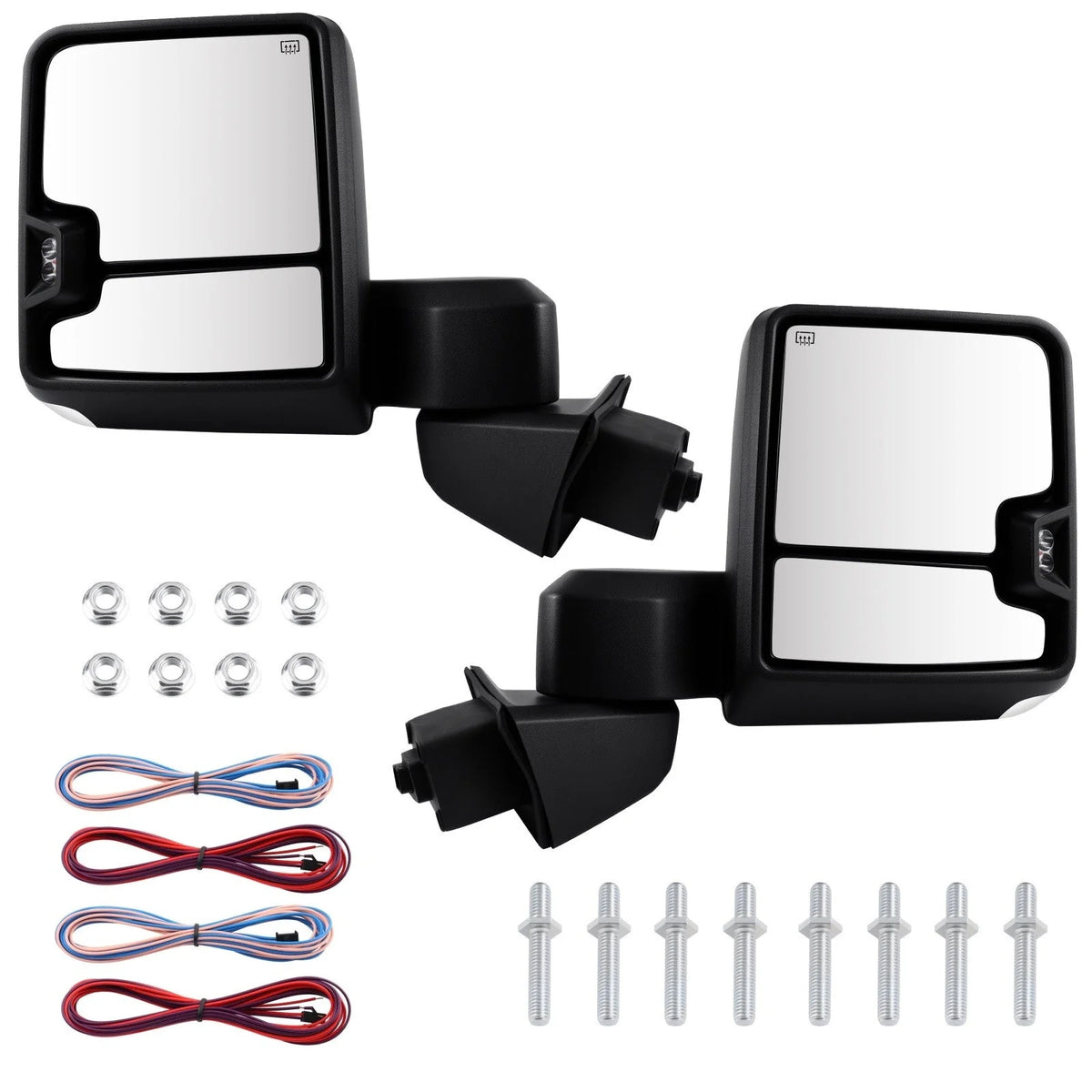 Left + Right Chrome Tow Mirrors For 2019-2022 GMC Sierra 1500 w/ Temp Sensor 6B93BC-57 [1]