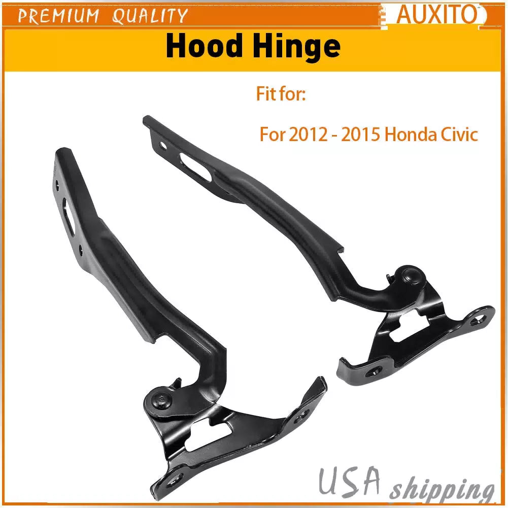 Left & Right Side Hood Hinge Fits 2012-2015 Honda Civic Sedan Coupe 4-Door 6B93BC-57 [11]
