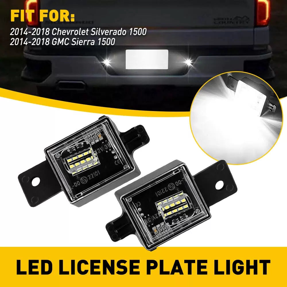 License Plate Rear Bumper Lights LED Lamps For 14-20 Chevy Silverado GMC Sierra 6B93BC-57 [1]