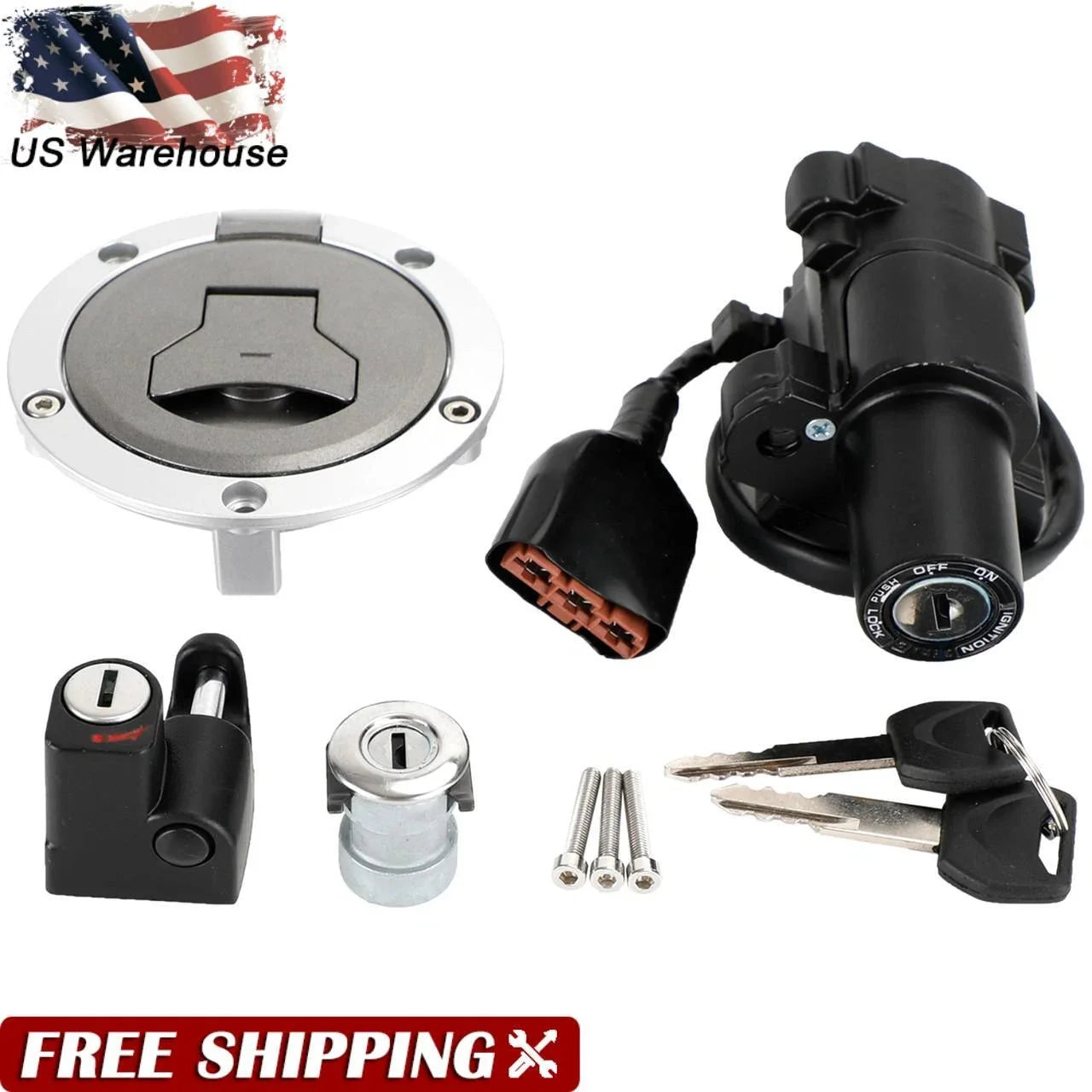 Lock Set Ignition Switch Fuel Gas Cap for Honda CRF250 CRF250RL Rally 2017-2020 6B93BC-57 [1]