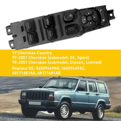 Master Power Switch Door Window Fits 1997-2001 Cherokee Sport Jeep 12+8 Pin Auto 6B93BC-57 [1]