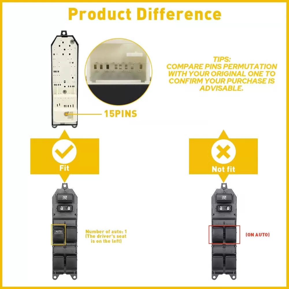 Master Power Window Door Switch For 2007-2012 Toyota Camry Tundra Corolla RAV4 A 6B93BC-57 [5]