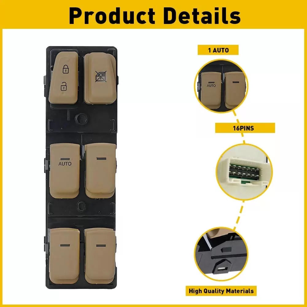 Master Power Window Switch for Sonata Hyundai 2011-2015 Front LH Beige EOA 6B93BC-57 [6]