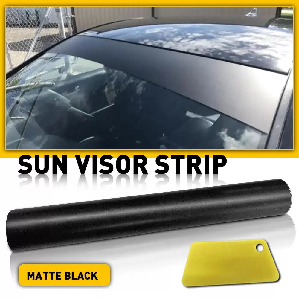 Matte Black Visor Sun Strip Vinyl Decal For Car Front Windshield Sticker 10*60" 6B93BC-57 [1]