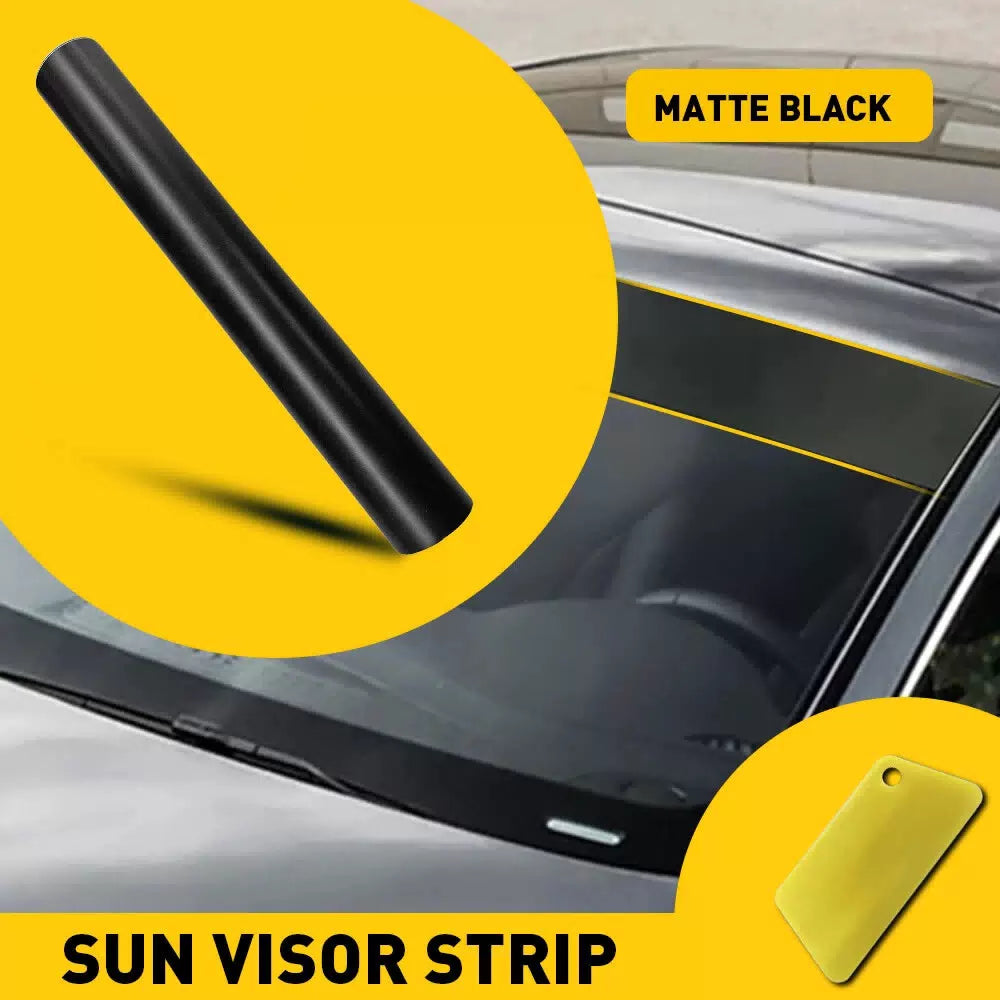 Matte Black Visor Sun Strip Vinyl Decal For Car Front Windshield Sticker 10*60" 6B93BC-57 [11]